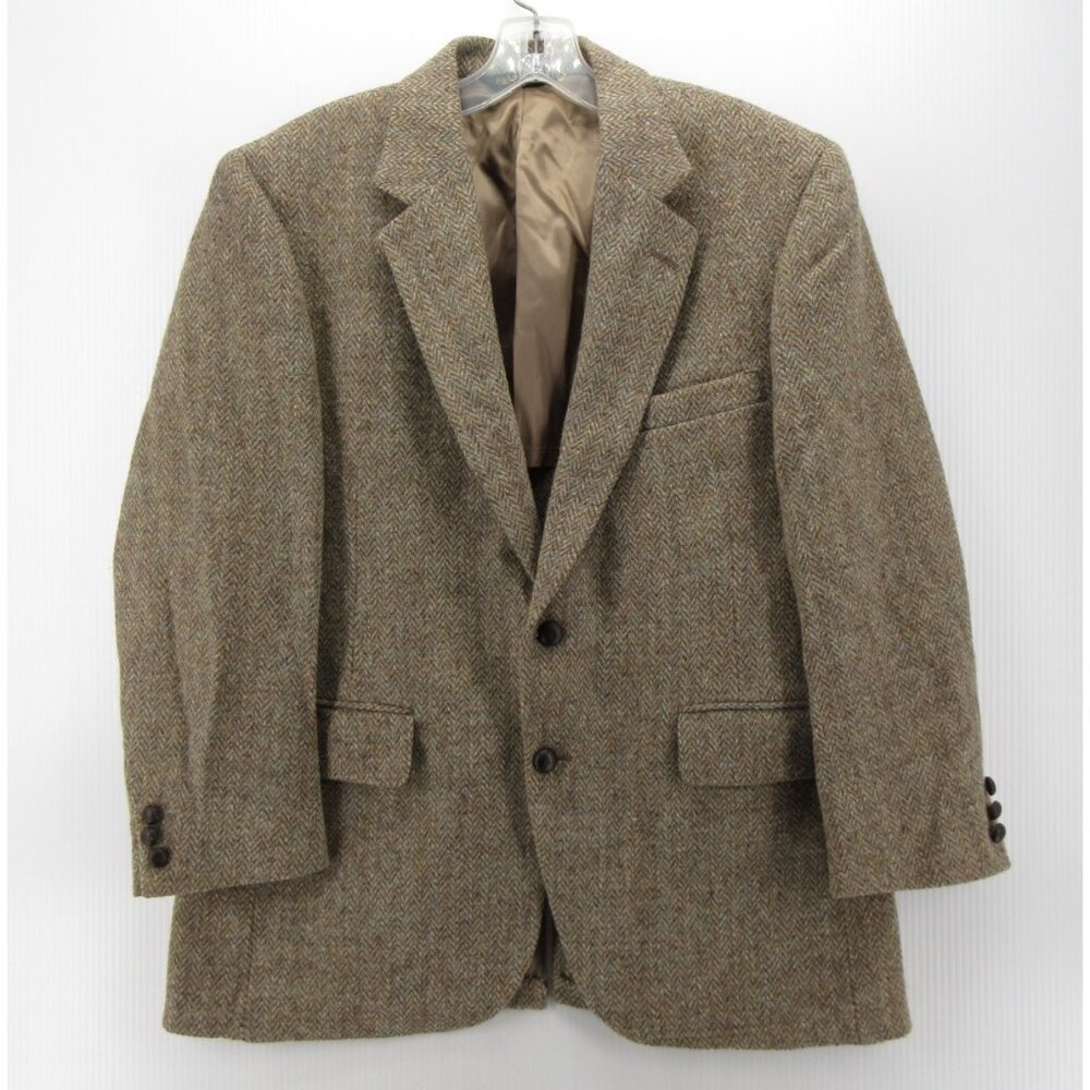 VTG Harris Tweed Sport Coat 40 S Jos A Bank Blazer Wool Herringbone*